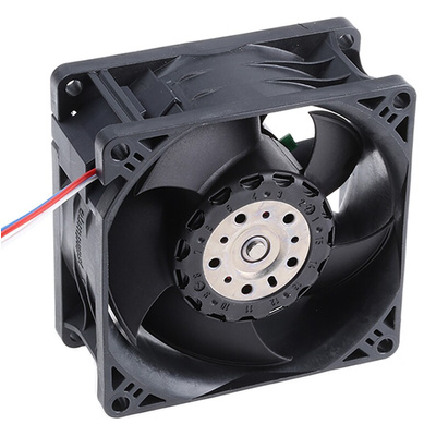 ebm-papst 8200 J Series Axial Fan, 24 V dc, DC Operation, 222m³/h, 38W, 80 x 80 x 38mm