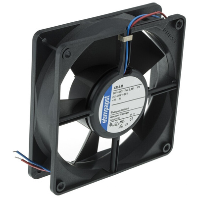 ebm-papst 4300 Series Axial Fan, 24 V dc, DC Operation, 140m³/h, 2.8W, 110mA Max, 119 x 119 x 32mm