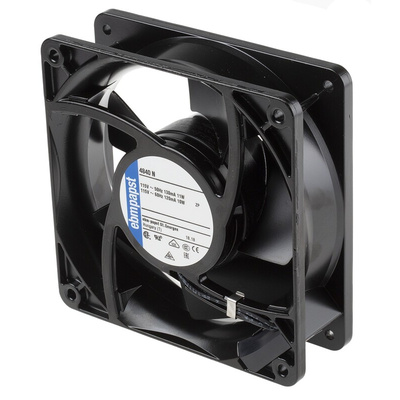 ebm-papst 4000 N Series Axial Fan, 115 V ac, AC Operation, 85m³/h, 10W, 87mA Max, 119 x 119 x 38mm