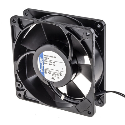ebm-papst 5900 Series Axial Fan, 230 V ac, AC Operation, 180m³/h, 18W, 78mA Max, 127 x 127 x 38mm