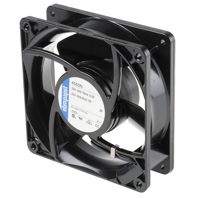 ebm-papst 4000 N Series Axial Fan, 230 V ac, AC Operation, 145m³/h, 16.5W, 717mA Max, 119 x 119 x 38mm