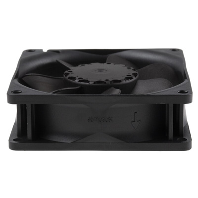 ebm-papst 8400 N Series Axial Fan, 12 V dc, DC Operation, 69m³/h, 2W, 170mA Max, 80 x 80 x 25mm