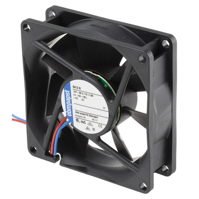 ebm-papst 8400 N Series Axial Fan, 12 V dc, DC Operation, 69m³/h, 2W, 170mA Max, 80 x 80 x 25mm