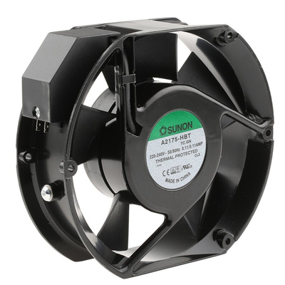 Sunon A2175 Series Axial Fan, 230 V ac, AC Operation, 344.9m³/h, 26W, 110mA Max, 171 x 151 x 51mm