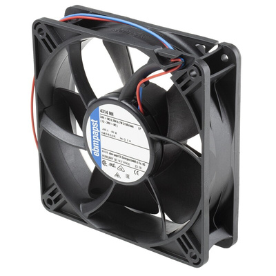 ebm-papst 4300 N - S-Panther Series Axial Fan, 24 V dc, DC Operation, 285m³/h, 10W, 119 x 119 x 32mm