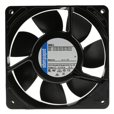 ebm-papst 9900 Series Axial Fan, 230 V ac, AC Operation, 84m³/h, 9.5W, 119 x 119 x 25mm