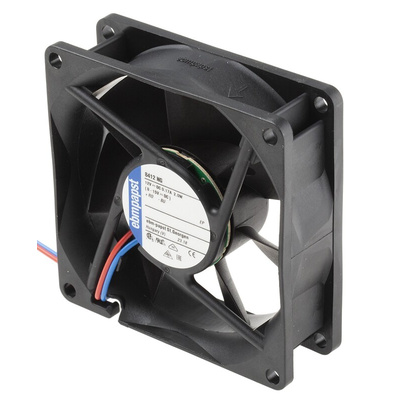ebm-papst 8400 N Series Axial Fan, 12 V dc, DC Operation, 69m³/h, 2W, 167mA Max, 80 x 80 x 25mm