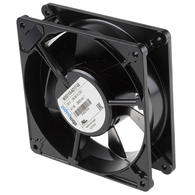 ebm-papst W2G115 Series Axial Fan, 24 V dc, DC Operation, 245m³/h, 4.7W, 196mA Max, 127 x 127 x 38mm