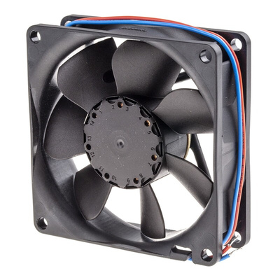 ebm-papst 8400 N Series Axial Fan, 12 V dc, DC Operation, 79m³/h, 2.8W, 233mA Max, 80 x 80 x 25mm