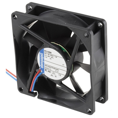 ebm-papst 8400 N Series Axial Fan, 24 V dc, DC Operation, 58m³/h, 1.4W, 58mA Max, 80 x 80 x 25mm