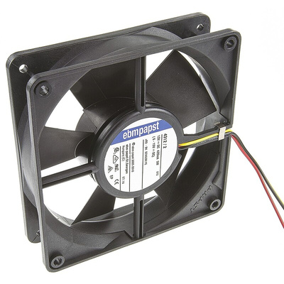 ebm-papst 4300 Series Axial Fan, 12 V dc, DC Operation, 170m³/h, 5W, 417mA Max, 119 x 119 x 32mm