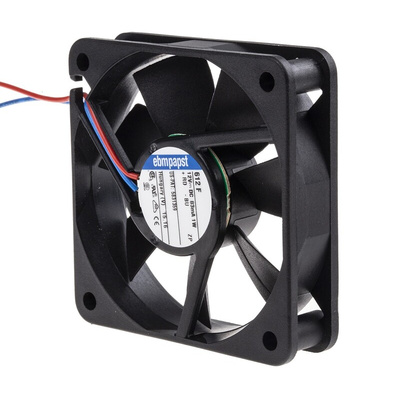 ebm-papst 600 F Series Axial Fan, 12 V dc, DC Operation, 29m³/h, 1W, 83mA Max, 60 x 60 x 15mm