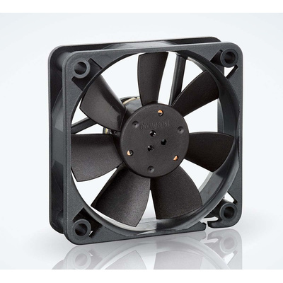 ebm-papst 600 F Series Axial Fan, 24 V dc, DC Operation, 29m³/h, 1.1W, 46mA Max, IP20, 60 x 60 x 15mm