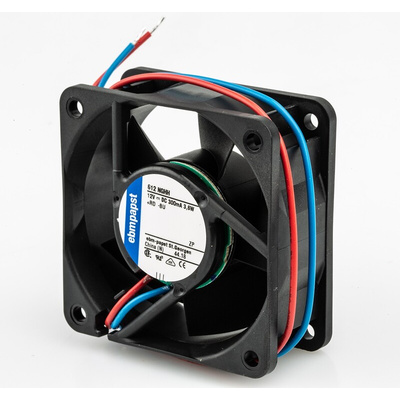 ebm-papst 600 N Series Axial Fan, 12 V dc, DC Operation, 56m³/h, 3.8W, 317mA Max, 60 x 60 x 25mm