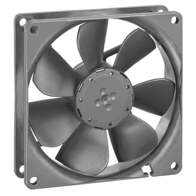 ebm-papst 3400 N Series Axial Fan, 24 V dc, DC Operation, 94m³/h, 3W, 130mA Max, IP20, 92 x 92 x 25mm