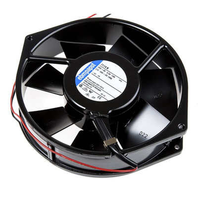 ebm-papst 7100 N Series Axial Fan, 24 V dc, DC Operation, 308m³/h, 12W, 500mA Max, 150 x 38mm