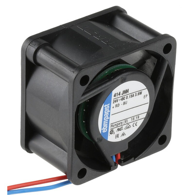 ebm-papst 400 Series Axial Fan, 24 V dc, DC Operation, 24m³/h, 3.6W, 150mA Max, 40 x 40 x 25mm