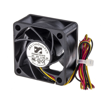 ARX CeraDyna Series Axial Fan, 24 V dc, DC Operation, 21.6m³/h, 3.12W, 130mA Max, 40 x 40 x 20mm
