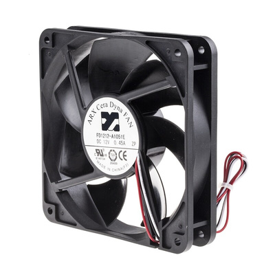 ARX CeraDyna Series Axial Fan, 12 V dc, DC Operation, 180.8m³/h, 5.04W, 420mA Max, 120 x 120 x 25mm