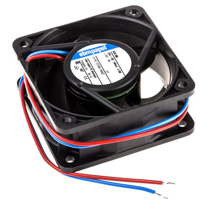 ebm-papst 620 Series Axial Fan, 24 V dc, DC Operation, 56m³/h, 3.6W, 150mA Max, 60 x 60 x 25mm