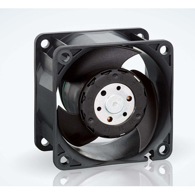 ebm-papst 600 J Series Axial Fan, 12 V dc, DC Operation, 70m³/h, 7.6W, 642mA Max, IP20, 60 x 60 x 32mm