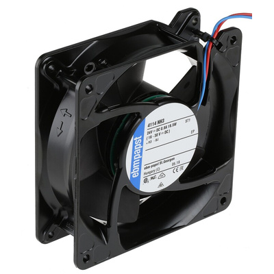ebm-papst 4100 NH3 - S-Force Series Axial Fan, 24 V dc, DC Operation, 310m³/h, 19.5W, 812mA Max, 119 x 119 x 38mm