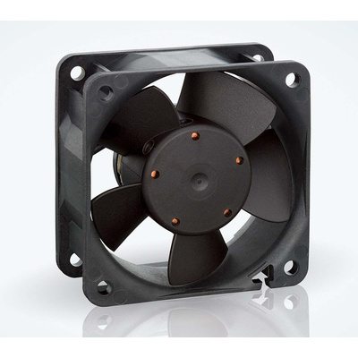 ebm-papst 600 N Series Axial Fan, 24 V dc, DC Operation, 43m³/h, 2.1W, 87mA Max, IP68, 60 x 60 x 25mm