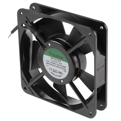 Sunon SP Series Axial Fan, 115 V ac, AC Operation, 136m³/h, 18W, 190mA Max, 120 x 120 x 25mm