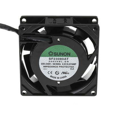 Sunon SF Series Axial Fan, 230 V ac, AC Operation, 31m³/h, 13.5W, 70mA Max, 80 x 80 x 25mm