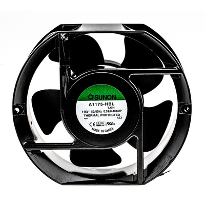 Sunon A1175 Series Axial Fan, 115 V ac, AC Operation, 302m³/h, 36W, 480mA Max, 172 x 150 x 51mm