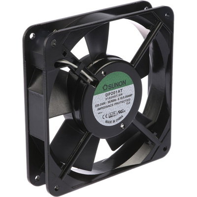 Sunon DP Series Axial Fan, 230 V ac, AC Operation, 109m³/h, 19W, 90mA Max, 120 x 120 x 25mm