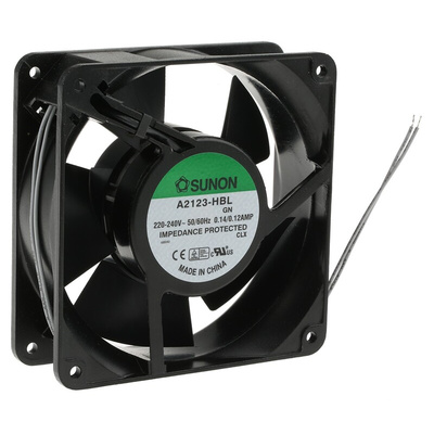 Sunon A2123 Series Axial Fan, 230 V ac, AC Operation, 190.5m³/h, 22W, 120mA Max, 120 x 120 x 38mm