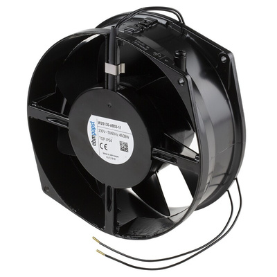 ebm-papst W2S130 Series Axial Fan, 230 V ac, AC Operation, 340m³/h, 45W, 300mA Max, IP54, 172 x 150 x 55mm