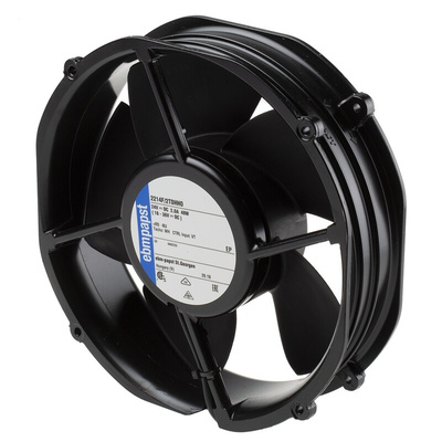 ebm-papst 2200 FTD Series Axial Fan, 24 V dc, DC Operation, 940m³/h, 48W, IP20, 200 x 50.8mm
