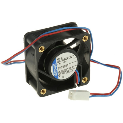 ebm-papst 400 Series Axial Fan, 24 V dc, DC Operation, 13.5m³/h, 1.6W, 40 x 40 x 20mm