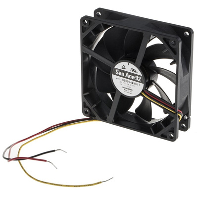 Sanyo Denki San Ace 9S Series Axial Fan, 24 V dc, DC Operation, 64.2m³/h, 1.68W, 70mA Max, 92 x 92 x 25mm