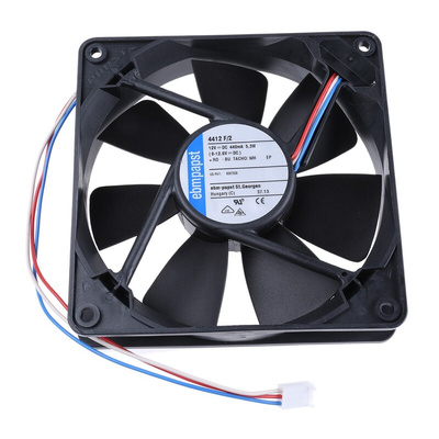 ebm-papst 4400 F Series Axial Fan, 12 V dc, DC Operation, 170m³/h, 5.3W, 119 x 119 x 25mm