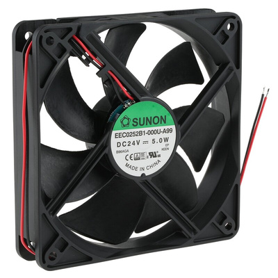 Sunon EE Series Axial Fan, 24 V dc, DC Operation, 184m³/h, 5W, 207mA Max, 120 x 120 x 25mm