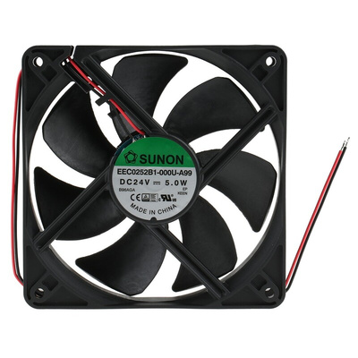 Sunon EE Series Axial Fan, 24 V dc, DC Operation, 184m³/h, 5W, 207mA Max, 120 x 120 x 25mm