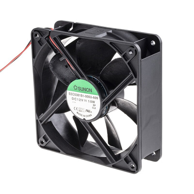 Sunon EE Series Axial Fan, 12 V dc, DC Operation, 235m³/h, 10W, 833mA Max, 120 x 120 x 38mm