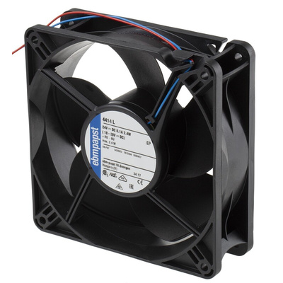 ebm-papst 4400 Series Axial Fan, 24 V dc, DC Operation, 150m³/h, 2.4W, 119 x 119 x 38mm