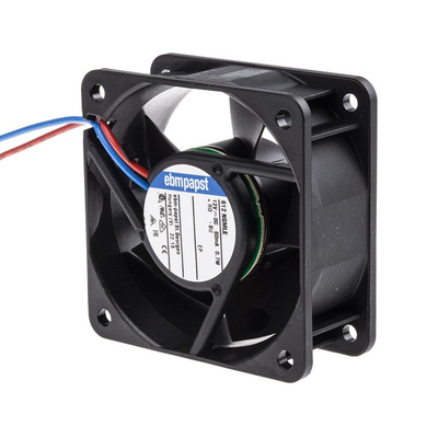 ebm-papst 600 N Series Axial Fan, 12 V dc, DC Operation, 25m³/h, 700mW, 60 x 60 x 25mm