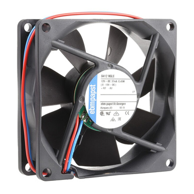 ebm-papst 8400 N Series Axial Fan, 12 V dc, DC Operation, 33m³/h, 500mW, 80 x 80 x 25mm