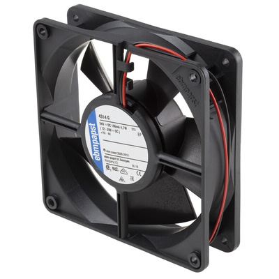 ebm-papst 4300 Series Axial Fan, 24 V dc, DC Operation, 170m³/h, 5W, 119 x 119 x 32mm