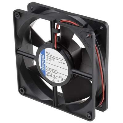 ebm-papst 4300 Series Axial Fan, 24 V dc, DC Operation, 204m³/h, 8.5W, 119 x 119 x 32mm