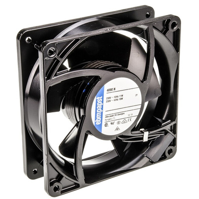 ebm-papst 4000 N Series Axial Fan, 230 V ac, AC Operation, 80m³/h, 11W, 119 x 119 x 38mm