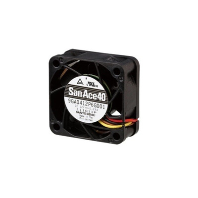 Sanyo Denki San Ace 9GA Series Axial Fan, 12 V dc, DC Operation, 25m³/h, 2.76W, 230mA Max, 40 x 40 x 20mm