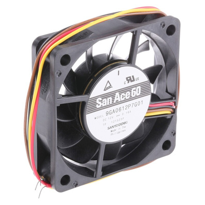 Sanyo Denki San Ace 9GA Series Axial Fan, 12 V dc, DC Operation, 41m³/h, 1.92W, 160mA Max, 60 x 60 x 15mm