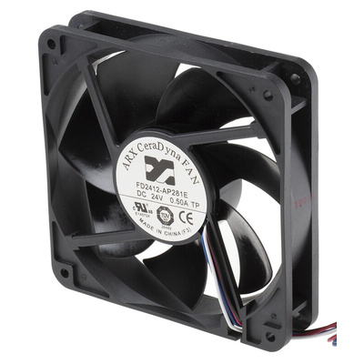 ARX CeraDyna Series Axial Fan, 24 V dc, DC Operation, 250m³/h, 11.28W, 470mA Max, 120 x 120 x 25mm