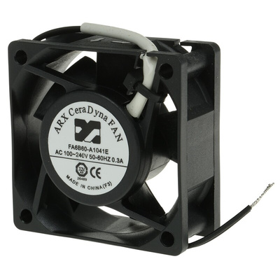 ARX CeraDyna Series Axial Fan, 100 → 240 V ac, AC Operation, 29m³/h, 22W, 120mA Max, 60 x 60 x 25mm
